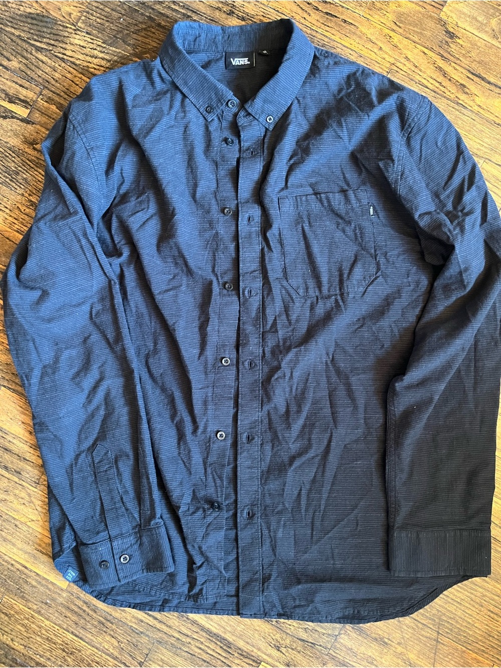 Vans Men's Long Sleeve Button-Up Shirt - black 2xl